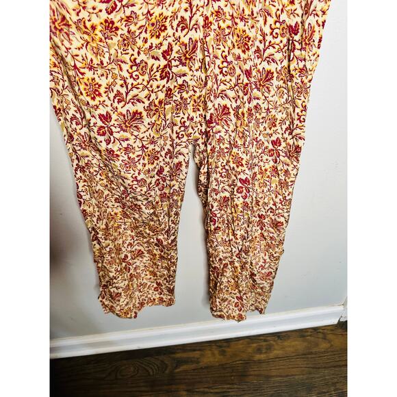 VANESSA BRUNO Orange Floral Print V-Neckline Short Sleeves Jumpsuit Size 38 - Picture 7 of 15